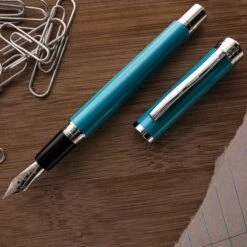Monteverde Strata Fountain Pen, Turquoise & Chrome