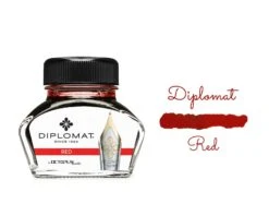 Diplomat Octopus Fountain Pen Ink Bottle, 30ml, Red