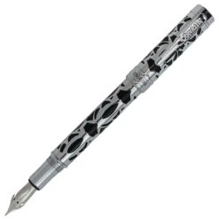Conklin Endura Deco Crest Fountain Pen, Black & Chrome