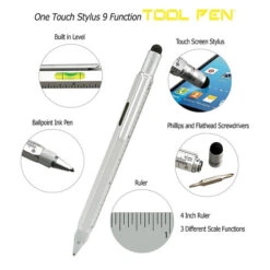 Monteverde 9 In 1 One Touch Tool Ballpoint Pen & Stylus, Silver -Office Supply Series Shop 811xNPpM gL. SL1500 cab04781 a64e 4033 9b9c 53a419822d00