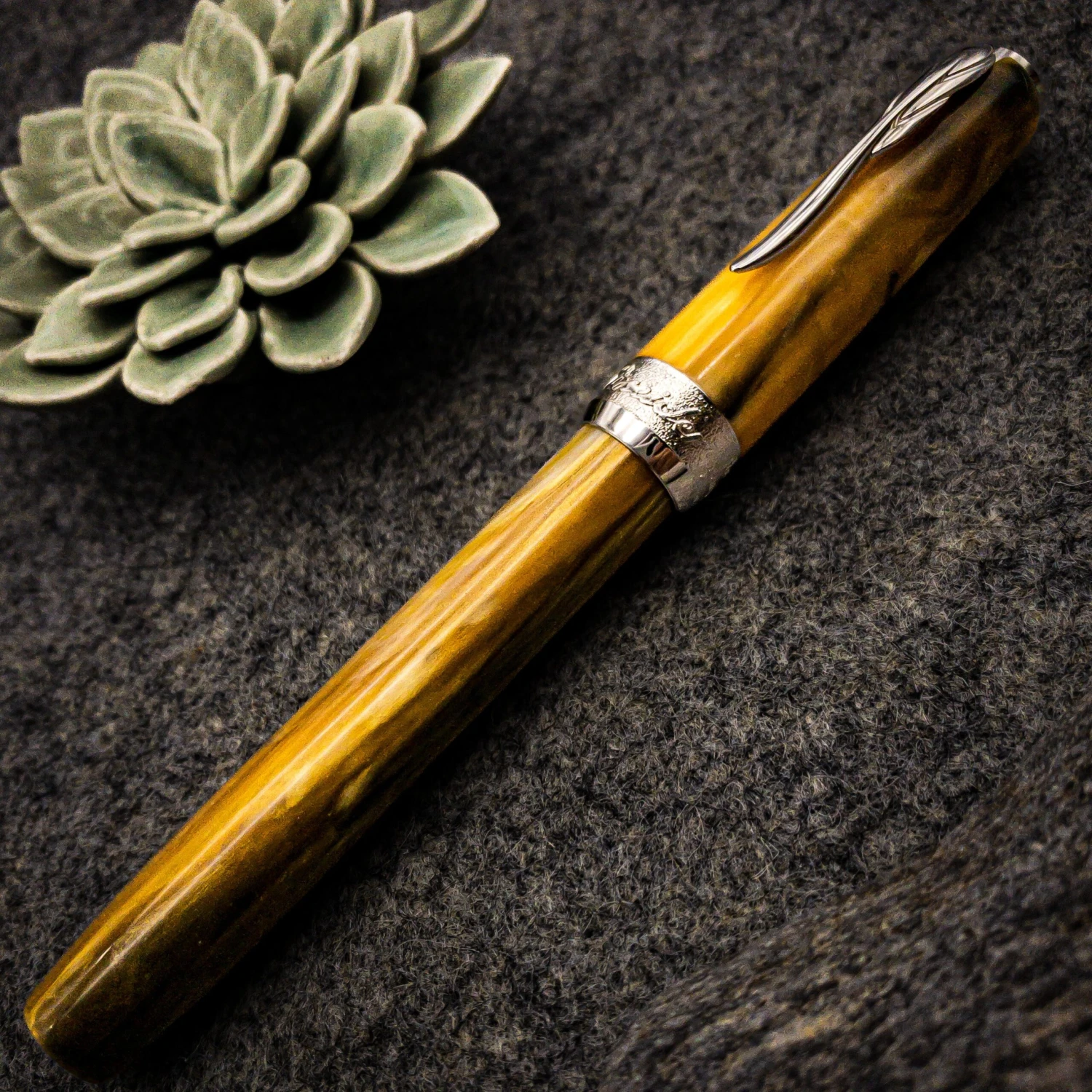 Pineider La Grande Bellezza Gemstone Rollerball Pen, Tigers Yellow 1 Pineider La Grande Bellezza Gemstone Rollerball Pen, Tigers Yellow