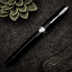 Pineider La Grande Bellezza Gemstone Rollerball Pen, Stone Black -Office Supply Series Shop APC 1332