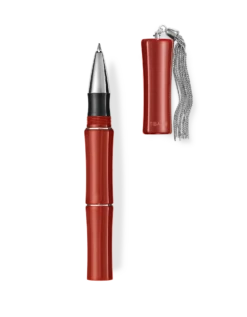 Tibaldi Bamboo Lipstick Red Resin Rollerball Pen