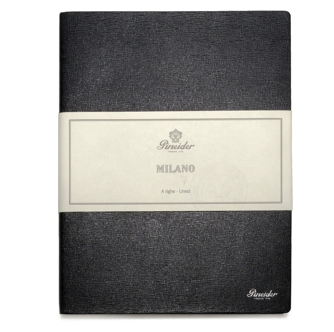 Pineider Notes Milano Leather Notebook, Midnight Black, Lined Ivory Paper 1 Pineider Notes Milano Leather Notebook, Midnight Black, Lined Ivory Paper