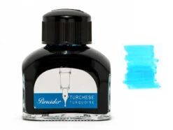 Pineider Fountain Pen Ink Bottle, 75ml Glass Bottle, Turquoise