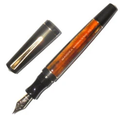 Maiora Impronte, Black & Orange, Oversized Fountain Pen, Medium Nib