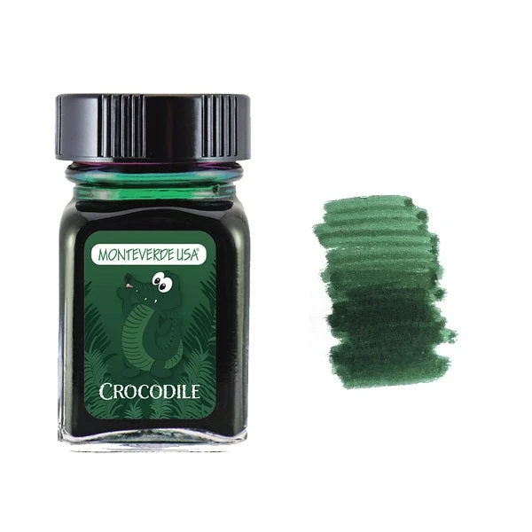 Monteverde 30ml Fountain Pen Ink Bottle, Jungle Collection, Crocodile 1 Monteverde 30ml Fountain Pen Ink Bottle, Jungle Collection, Crocodile