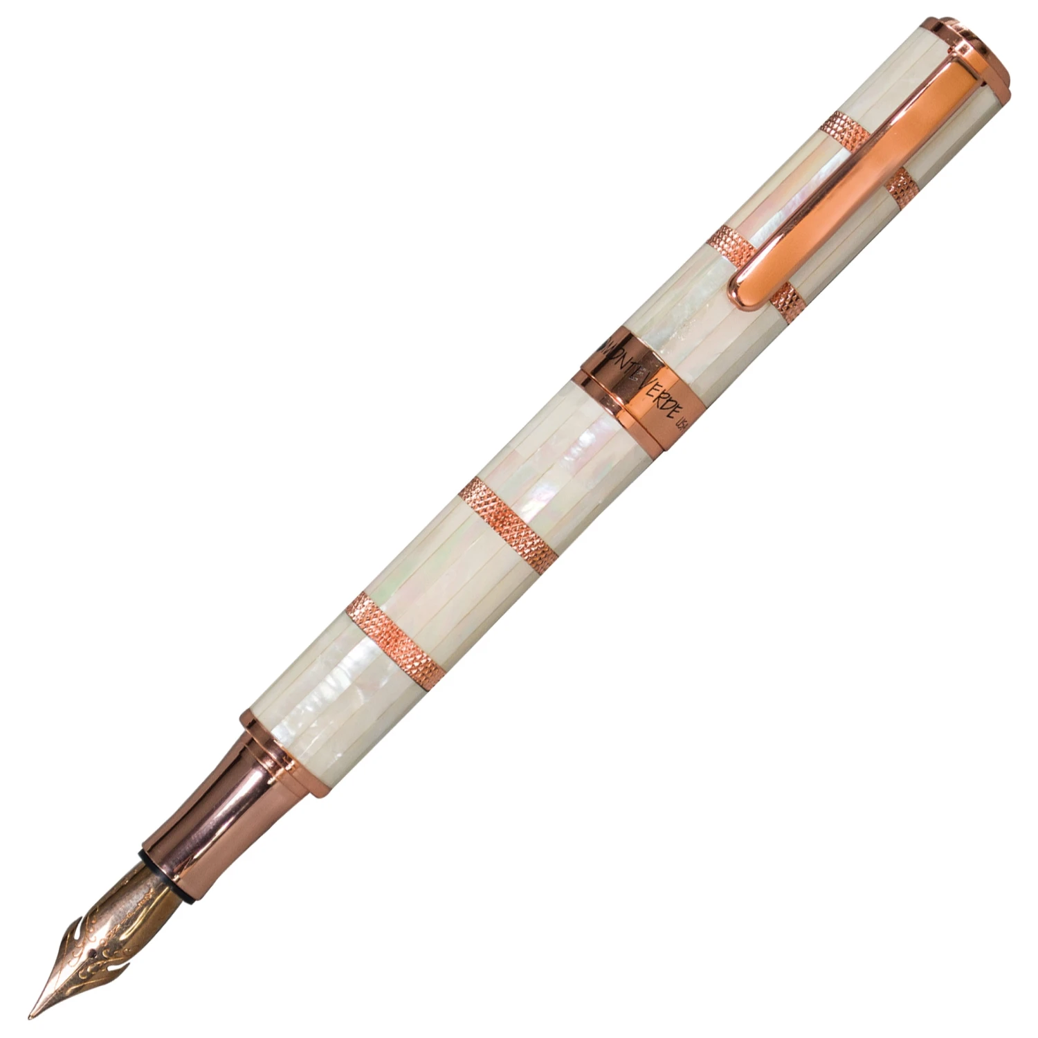 Monteverde Regatta Mother Of Pearl Fountain Pen, Rosegold Trim 1 Monteverde Regatta Mother Of Pearl Fountain Pen, Rosegold Trim