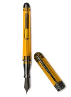 Pineider Avatar UR Demo Black Trim Amber Fountain Pen, Medium