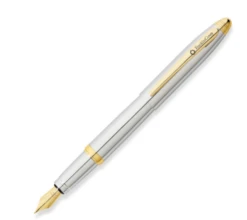 Cross® Franklin Covey By Cross, Lexington Chrome W/ Gold Tone Fountain Pen, Medium Nib