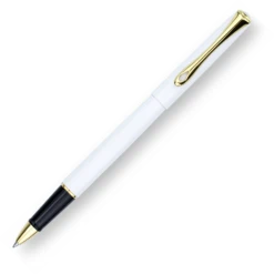 Diplomat Traveller Rollerball Pen, Snow White & Gold