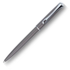 Diplomat Traveller Ballpoint Pen, Taupe Grey & Chrome