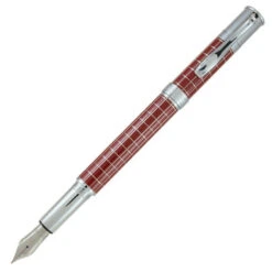 Monteverde Jewelria Executive Fountain Pen - Burgundy Grid - Medium Nib