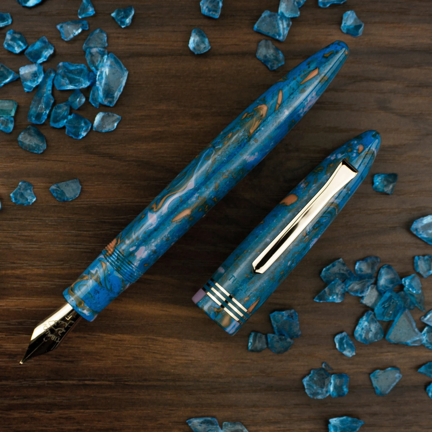 Tibaldi Limited Edition Bononia Mercury Fountain Pen, Rose Gold Trim 1 Tibaldi Limited Edition Bononia Mercury Fountain Pen, Rose Gold Trim