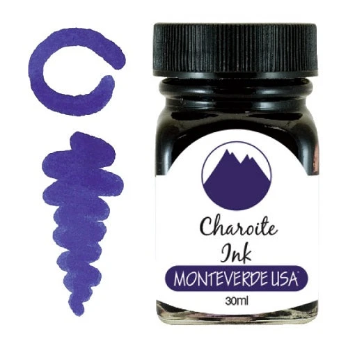 Monteverde 30ml Fountain Pen Ink Bottle, Gemstone, Charoite 1 Monteverde 30ml Fountain Pen Ink Bottle, Gemstone, Charoite