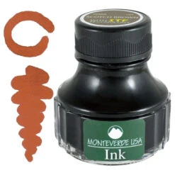 Monteverde 90ml Fountain Pen Ink Bottle, Scotch Brown