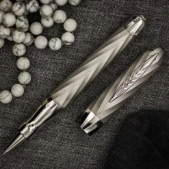 Pineider Jewelers Matrix Limited Edition Sterling Silver Rollerball Pen, Palladium Plated