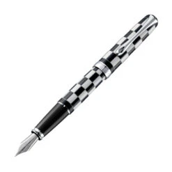 Diplomat Excellence A Plus Rome Black & White Fountain Pen, Fine Nib